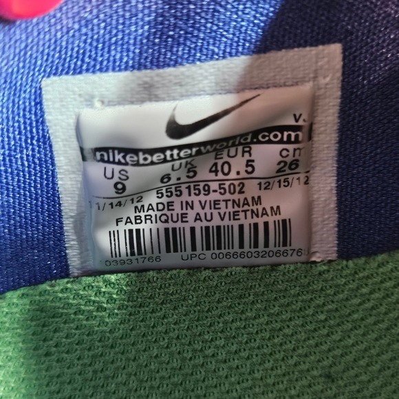 Nike Free 5.0 Womens Running Shoes Sneakers Green‎ Blue White Size US 9 #397 - Picture 6 of 7